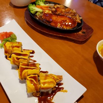 A1 Japanese Steakhouse - Mango shrimp egg roll and chicken and salmon teriyaki - Japanese Near Me - Allentown, Pennsylvania A1 Japanese Steakhouse - Mango shrimp egg roll and chicken and salmon teriyaki - Japanese Near Me - Allentown, Pennsylvania
