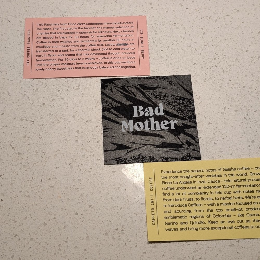 Bad Mother - Pourover info ticket - Coffee & Tea Near Me - St. Petersburg, Florida