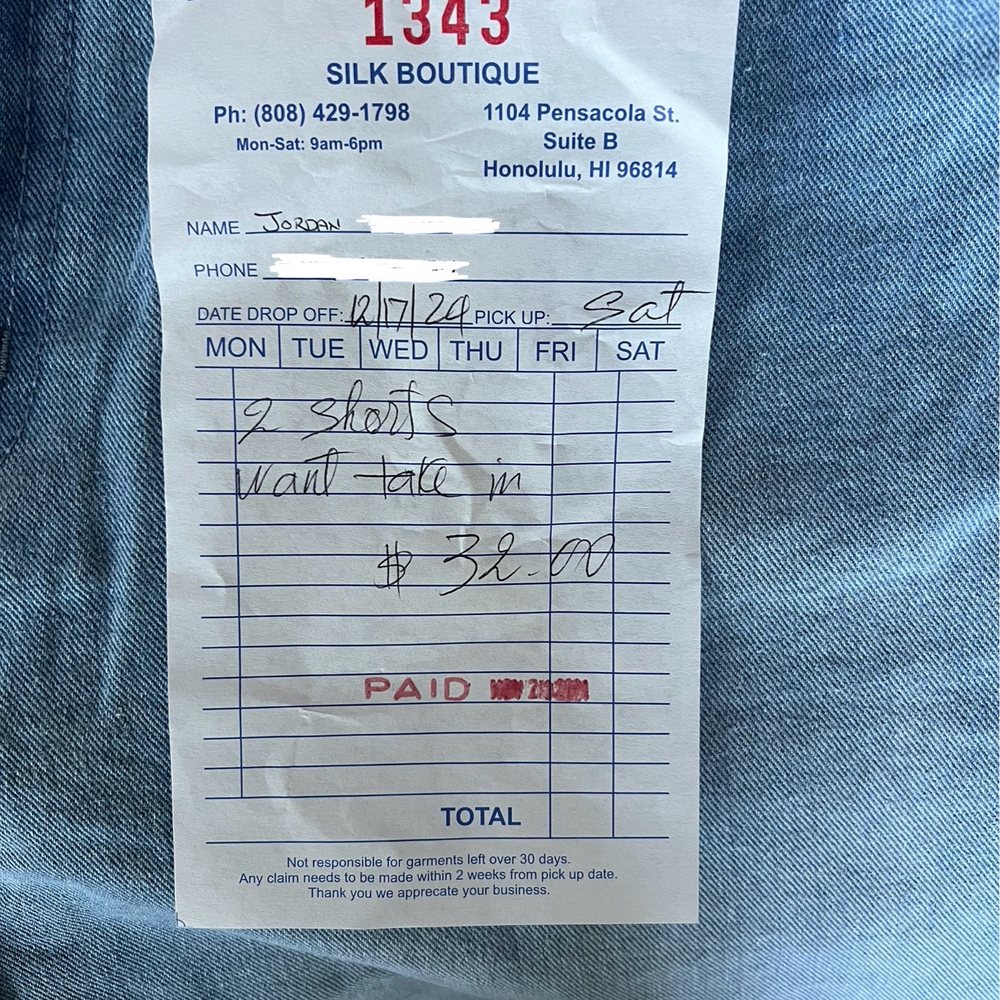 Receipt for 32 dollars.