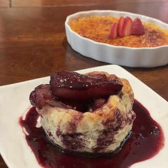 Ooey Gooey Catering - Poached pear and puff pastry brie and the most silky creamy crème brûlée ever! - Caterers Near Me - Atlanta, Georgia Ooey Gooey Catering - Poached pear and puff pastry brie and the most silky creamy crème brûlée ever! - Caterers Near Me - Atlanta, Georgia
