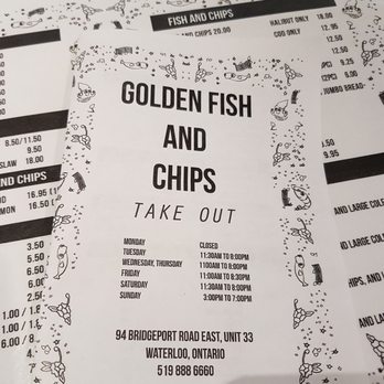 Golden Fish & Chips - Take out menu - Fish & Chips Near Me - Waterloo, Ontario Golden Fish & Chips - Take out menu - Fish & Chips Near Me - Waterloo, Ontario