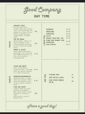Menu photo 4 Good Company Toronto, ON Menu photo 4 Good Company Toronto, ON