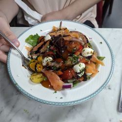 Edward's Bistro - Salmon caprese, lovely presentation