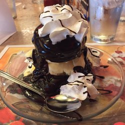 Hot fudge cream puff