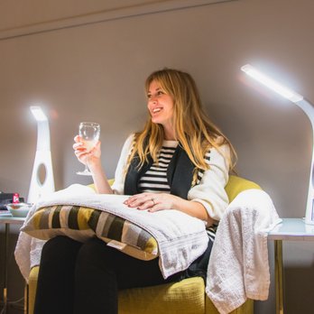 Alameda Nailbar - Savannah enjoying a glass of white wine with her manicure! - Nail Salons Near Me - Alameda, California