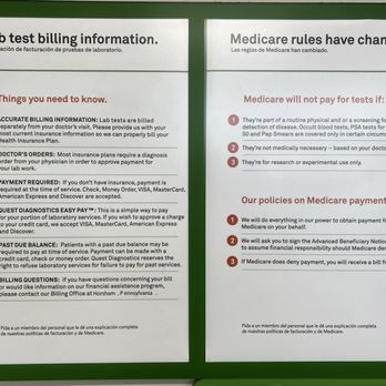 Quest Diagnostics - Posted patient information - Laboratory Testing Near Me - Philadelphia, Pennsylvania