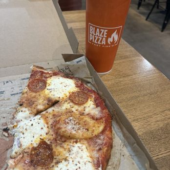 Blaze Pizza - 4 cheese pizza, add pepperoni - Salad Near Me - Carmel, Indiana