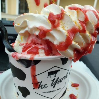 The Yard Milkshake Bar - Strawberry and cream sundae....it was just meh. There was so much anticipation for it, I think I hyped it up too much...not impressed - Ice Cream & Frozen Yogurt Near Me - Tampa, Florida The Yard Milkshake Bar - Strawberry and cream sundae....it was just meh. There was so much anticipation for it, I think I hyped it up too much...not impressed - Ice Cream & Frozen Yogurt Near Me - Tampa, Florida