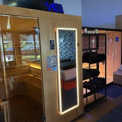 Valjalah - IR Sauna on the left and traditional sauna on the right.