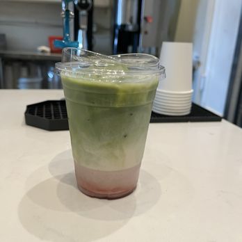 Compton's Coffee House - Iced raspberry matcha with oat milk - Coffee & Tea Near Me - San Francisco, California Compton's Coffee House - Iced raspberry matcha with oat milk - Coffee & Tea Near Me - San Francisco, California