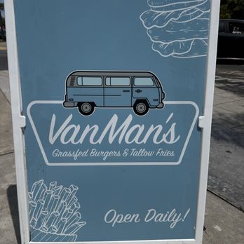 Vanman’s - Sidewalk sandwich board - Burgers Near Me - San Diego, California Vanman’s - Sidewalk sandwich board - Burgers Near Me - San Diego, California