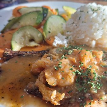 Boudreaux's Cajun Grill - Redfish Blackened topped with a savory LA Farm Raised Crawfish Etouffee w/ Rice & sautéed Vegetables - Cajun/Creole Near Me - Daphne, Alabama Boudreaux's Cajun Grill - Redfish Blackened topped with a savory LA Farm Raised Crawfish Etouffee w/ Rice & sautéed Vegetables - Cajun/Creole Near Me - Daphne, Alabama