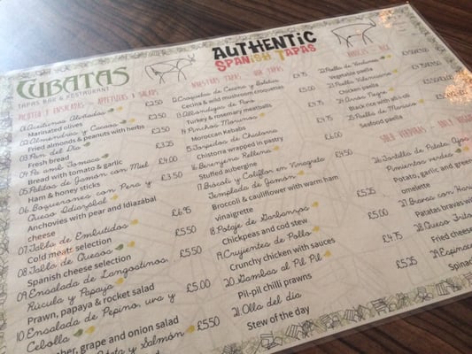 Menu photo 1 Cubatas Tapas Bar Glasgow, GLG