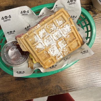 404 Coffee - "Downtown" Waffle Sandwich - Coffee & Tea Near Me - Atlanta, Georgia 404 Coffee - "Downtown" Waffle Sandwich - Coffee & Tea Near Me - Atlanta, Georgia
