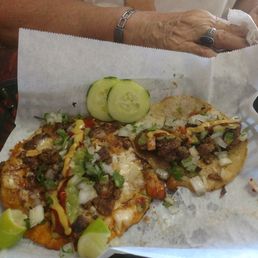 Combo tacos (one beef, one pork Combo tacos (one beef, one pork
