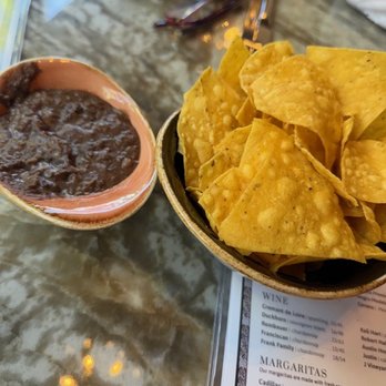 Caló Kitchen + Tequila - Chips with the refried beans - Cocktail Bars Near Me - Costa Mesa, California