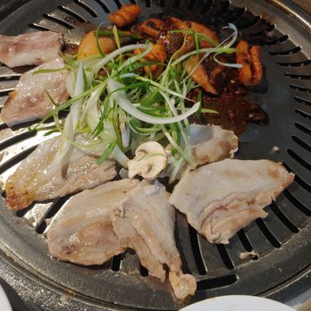 Koreana Grill - Slices pork belly & spicy calamari - Korean Near Me - Riverside, California