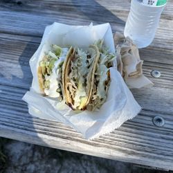 Divinos Tacos - 2 barbacoa, 1 chicken taco