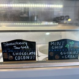 Strawberry Sorbet Chocolate Coconut Mint Chip Cookies & Cream
