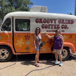 Two friends and their iced lattes!!!