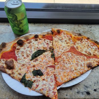 Baggios Pizza - Margherita pizza slice to the left, Vodka pizza slice to the right - Pizza Near Me - Fort Lee, New Jersey