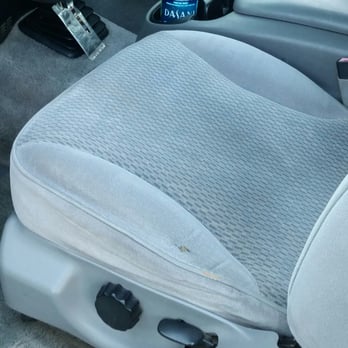 Poway Auto Upholstery - 97 F150, before the upholstery. Notice the tear in the bolster and the worn down foam from exiting the vehicle. - Furniture Reupholstery Near Me - Poway, California