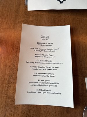Menu photo 3 Bar Crudo San Francisco, CA