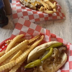 Dicky's Dogs - Chili Cheese Dog on top, classic maxwell on the bottom