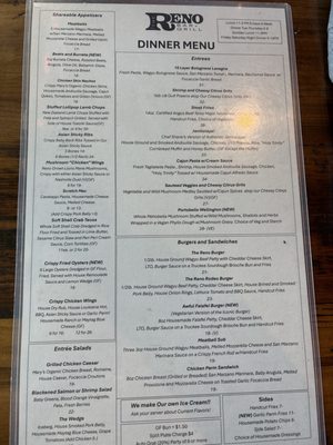Menu photo 6 Reno Bar and Grill Reno, NV