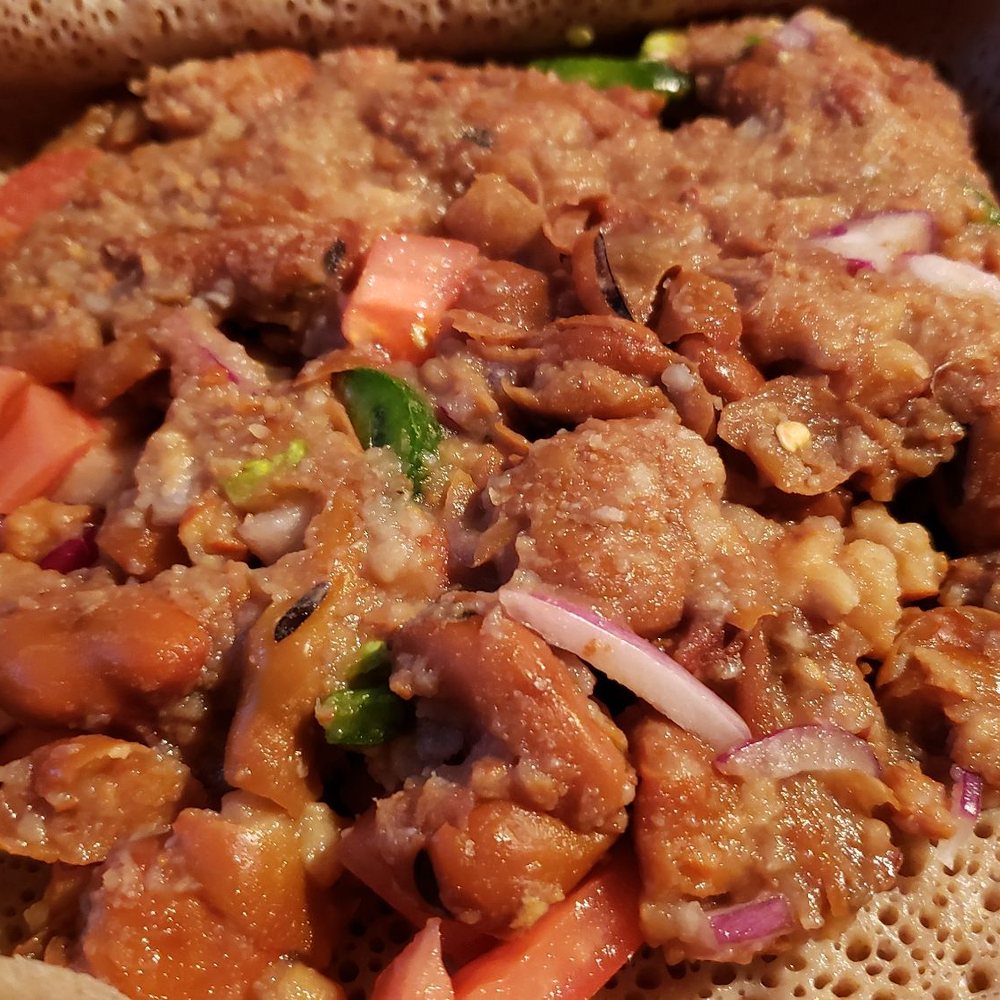 Dilla's - Fule ($8), vegan by default. It's hard to find this fava bean dish. It was fine, but missing the normal French bread. - Ethiopian Near Me - Minneapolis, Minnesota