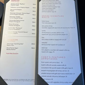 Sushi Roku - menu - Japanese Near Me - Las Vegas, Nevada