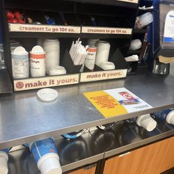 Cups out. On floor. Drinks spilled. I've never seen a Circle K so nasty.