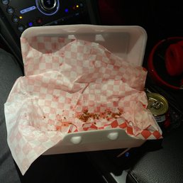 the inside of a takeout box the inside of a takeout box