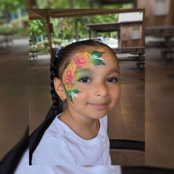 About Face - Face Painting - Roses design - Face Painting Near Me About Face - Face Painting - Roses design - Face Painting Near Me