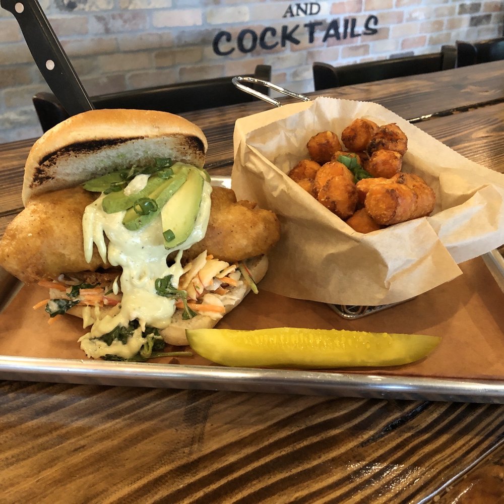 Harps Of Trinity - Chefs special Fresh caught Red grouper sandwich - Irish Pub Near Me - Trinity, Florida