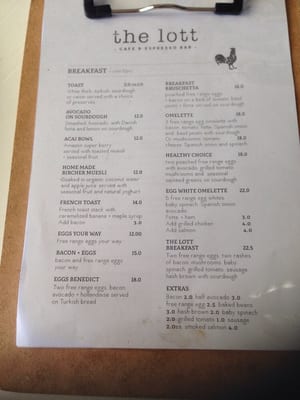 Menu photo 4 The Lott Cafe and Espresso Bar Robina, QLD
