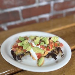 Tin Shed Garden Cafe - Mama's Papas. A starter on the lunch menu.