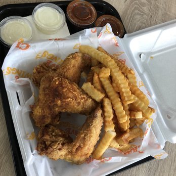 Crave Wings - 3 full wing combo with spicg Korean bbq and blue cheese on the side - Chicken Wings Near Me - Newport News, Virginia