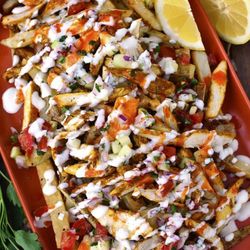 Faris Hookah Lounge & Mediterranean Grill - Loaded fries and shawarma
