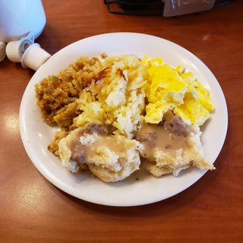 Golden Corral Buffet & Grill - Hash browns, scrambled eggs, biscuits & gravy, and chicken fried steak. - American Near Me - Tracy, California Golden Corral Buffet & Grill - Hash browns, scrambled eggs, biscuits & gravy, and chicken fried steak. - American Near Me - Tracy, California