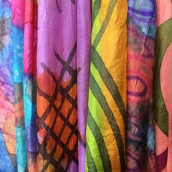 Yazdi - Our scarf selection is unmatched! Featured here is a sample of our beautiful printed silks