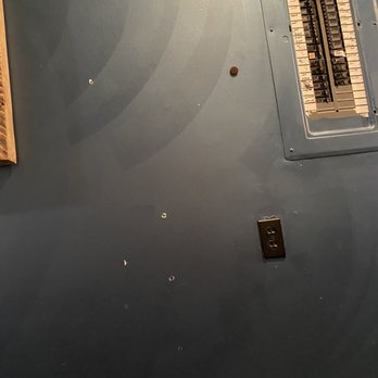 Sushi 4 Reel - Holes in wall and exposed circuit breaker - Sushi Bars Near Me - Oceanside, California