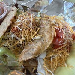 Hard shelled beef tacos