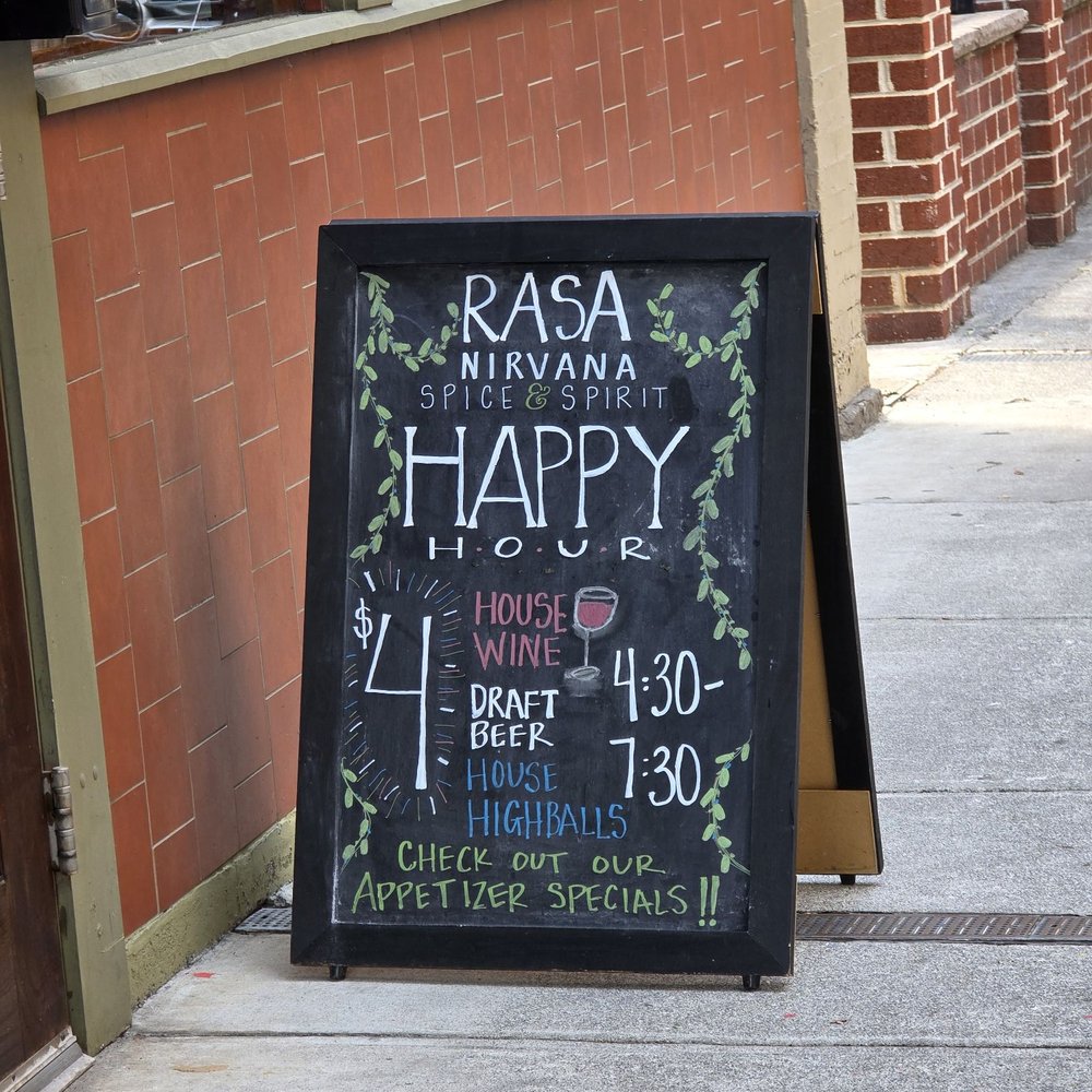 Rasa Nirvana Spice&spirit - The current sidewalk restaurant's sign. - Indian Near Me - Roanoke, Virginia Rasa Nirvana Spice&spirit - The current sidewalk restaurant's sign. - Indian Near Me - Roanoke, Virginia