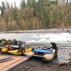 The Fly Fishing Shop - Launch point (put in) at Dodge Park on the Sandy River. Pontoon boats !
