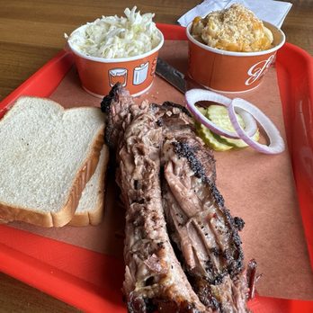 Feast BBQ - Sliced Brisket Plate with Mac and cheese and vinegar slaw. - Barbeque Near Me - Louisville, Kentucky