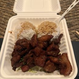 Fried pork ribs with extra side of rice Fried pork ribs with extra side of rice