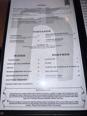 Menu photo 5 Barra Ñ Chicago, IL