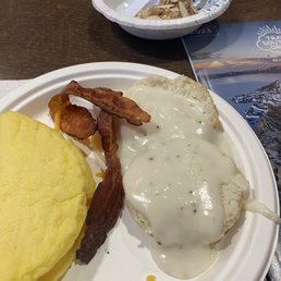Breakfast one morning. The gravy was so bad, something was not right about it. Breakfast one morning. The gravy was so bad, something was not right about it.