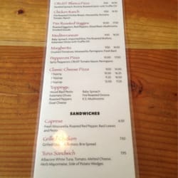 Crust Brick Oven Pizzeria - Menu - Front